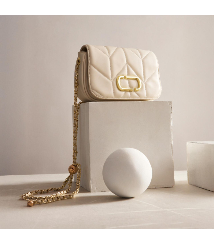 Cartera - Retro Con Tapa Pequeña - Off White